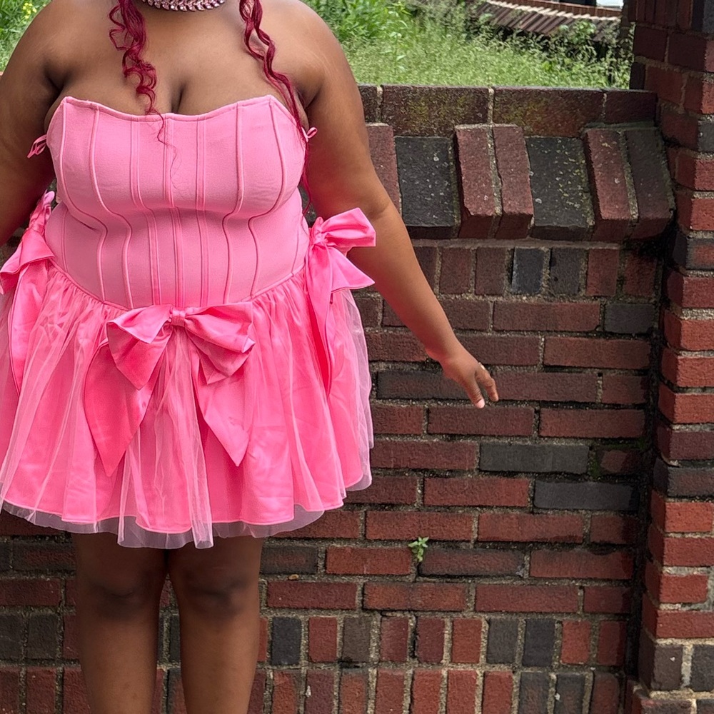 Fashion Nova Strapless Pink Dress